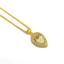 24K 9999 Pure Gold Yellow Gold Women's Necklace Following European and American Fashion, Micro - inlaid Full - diamond Leaf Pend