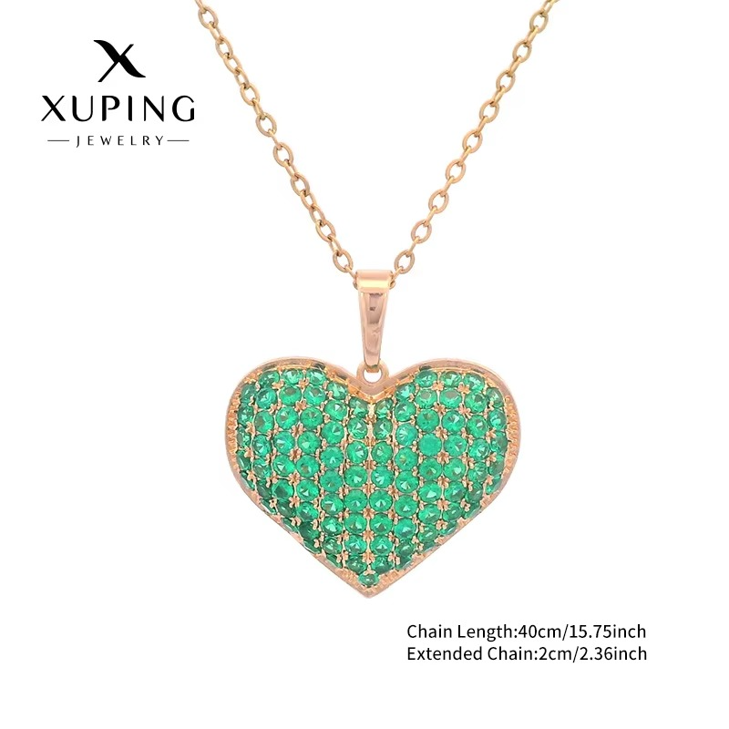 Luxury 24K 9999 Pure Gold Green Love Pendant Fashion European and American Style Micro-inlaid Necklace Pendant