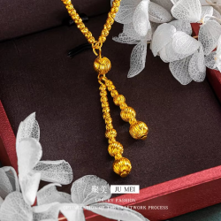Luxury 24K 9999 Pure Gold real gold Women's Cat's Eye Bead Chain