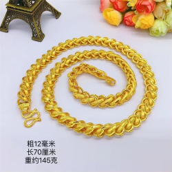 24K real gold fried dough twisted necklace 60cm long men's 9999 24K real gold fried dough twisted men's gold necklace gold jewel