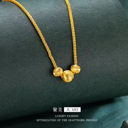 9999 24K real gold store with the same gold women's necklace, high-end, beautiful, personalized, and versatile