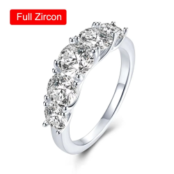 3.6ct 5 Stones D Color VVS1 Moissanite Diamond Rings Women Anniversary Gift S925 Sterling Silver Row Ring Wedding Bridal Jewelry