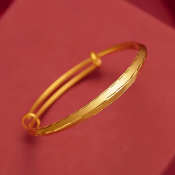 Gold 9999 women's bracelet boutique car flower fashionable light sand triangle push and pull bracelet 24K real gold bracelet
