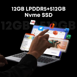 HUWI MiniBook X Laptop Tablet 2 In 1 Intel N150 CPU 10.51" FHD IPS Screen 12GB LPDDR5 512G SSD Windows 11 Notebook 1200*1920