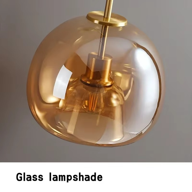 DAMIASMIL Nordic Ceiling Light Cognac Glass Ceiling Lamp LED Minimalist for Living Dinning Aisle Creative Home Decor Lighting