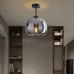 DAMIASMIL Nordic Ceiling Light Cognac Glass Ceiling Lamp LED Minimalist for Living Dinning Aisle Creative Home Decor Lighting