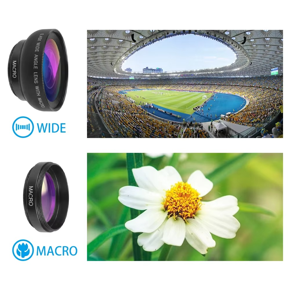 APEXEL 2 in 1 HD Camera Lens 0.45x Super Wide Angle&12.5x Macro Mobile Lens Phone Lens For iPhone 11 Xiaomi Samsung