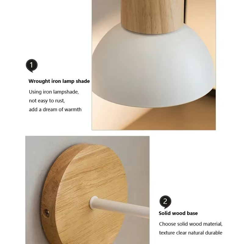 Nordic Creative Wall Lamp LED Wood Lighting Fixture For/Living Room/Eye Protection Reading /Bedroom/Bedside Home Decor Lighting