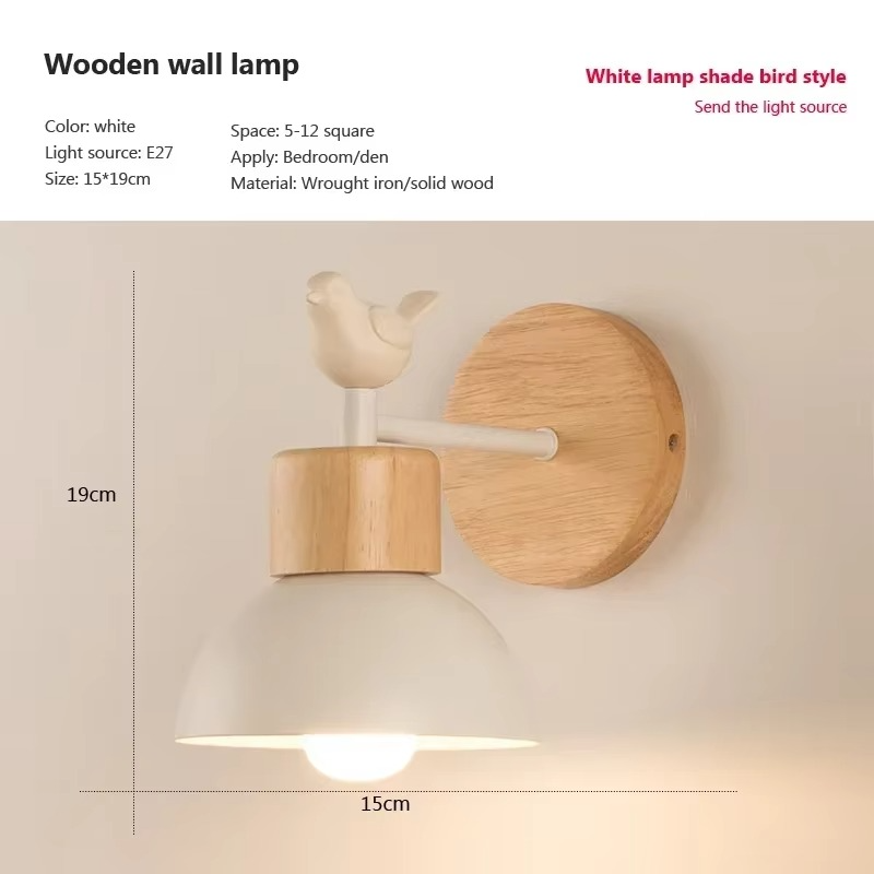 Nordic Creative Wall Lamp LED Wood Lighting Fixture For/Living Room/Eye Protection Reading /Bedroom/Bedside Home Decor Lighting