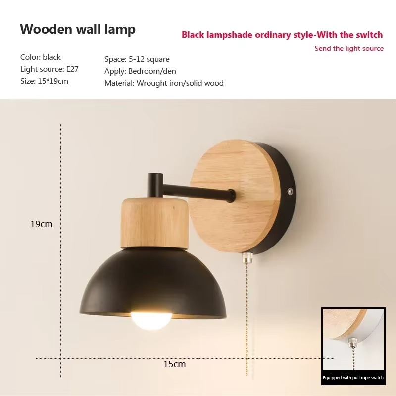 Nordic Creative Wall Lamp LED Wood Lighting Fixture For/Living Room/Eye Protection Reading /Bedroom/Bedside Home Decor Lighting