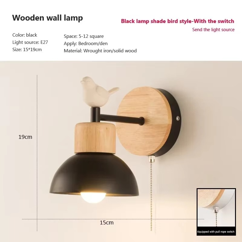 Nordic Creative Wall Lamp LED Wood Lighting Fixture For/Living Room/Eye Protection Reading /Bedroom/Bedside Home Decor Lighting