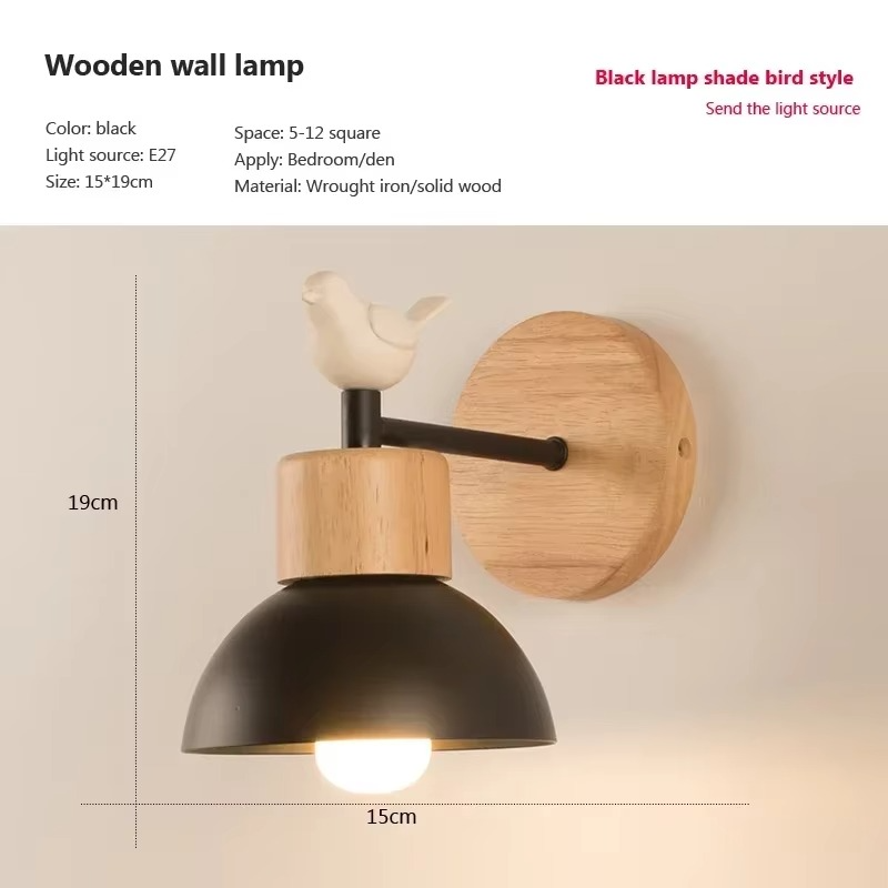 Nordic Creative Wall Lamp LED Wood Lighting Fixture For/Living Room/Eye Protection Reading /Bedroom/Bedside Home Decor Lighting