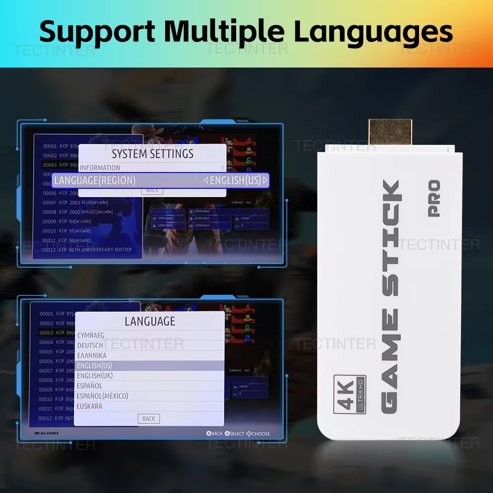 M15 4K Game Stick Mini TV Retro Video Game Console Wireless Gamepads Controller Handheld Game 128G 30000+ Games HD Output