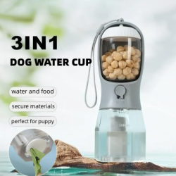 Dog Water Cup Drinking Food Garbage Bag Three-in-One Portable Pet Cup