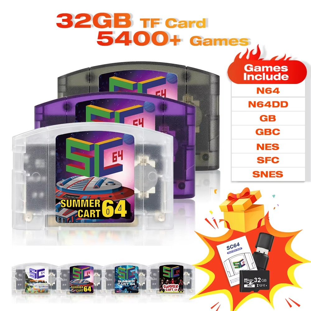 SummerCart64 Open Source N64 Game Card For Nintendo 64 Game Console With Simulator Function Compatibility 5400+ games