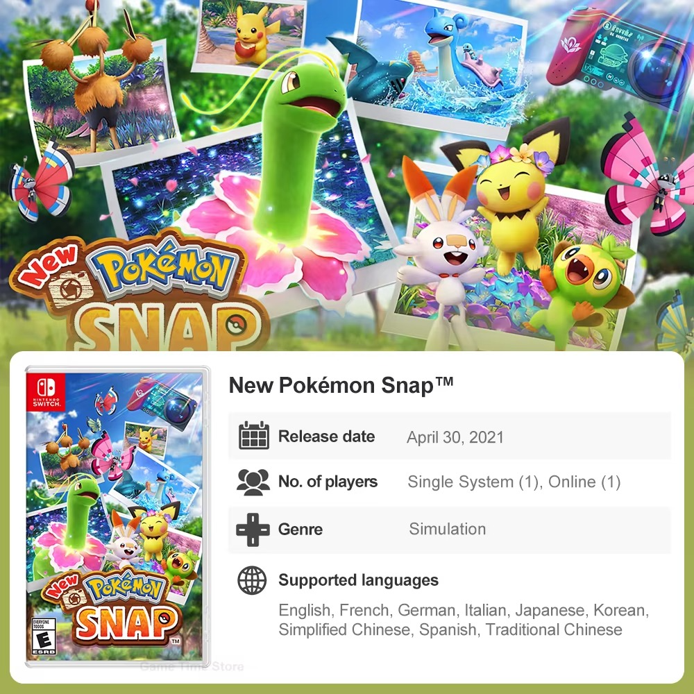 New Pokemon Snap Nintendo Switch Game Deals Original Physical Game Card Simulator Game Genre for Switch OLED Lite Console