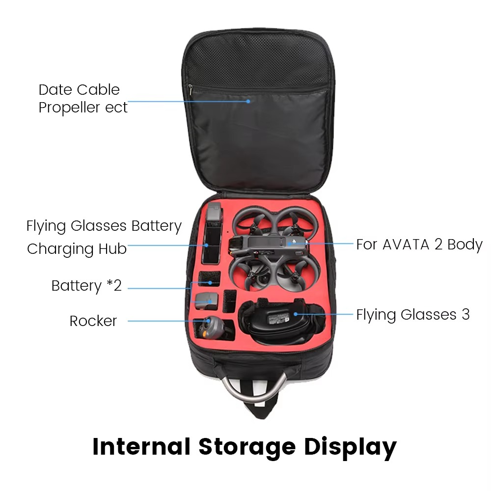 Bagpack For DJI Avata/Avata 2 Flight Glasses 3/2 Drone Accessories Large Capacity Storage Bag