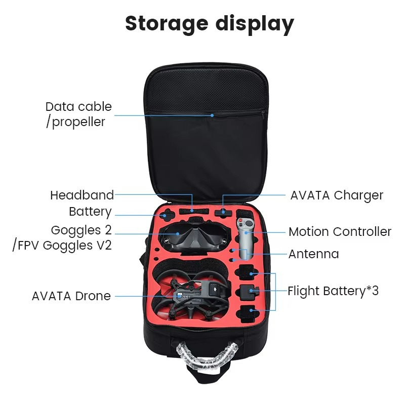 Bagpack For DJI Avata/Avata 2 Flight Glasses 3/2 Drone Accessories Large Capacity Storage Bag