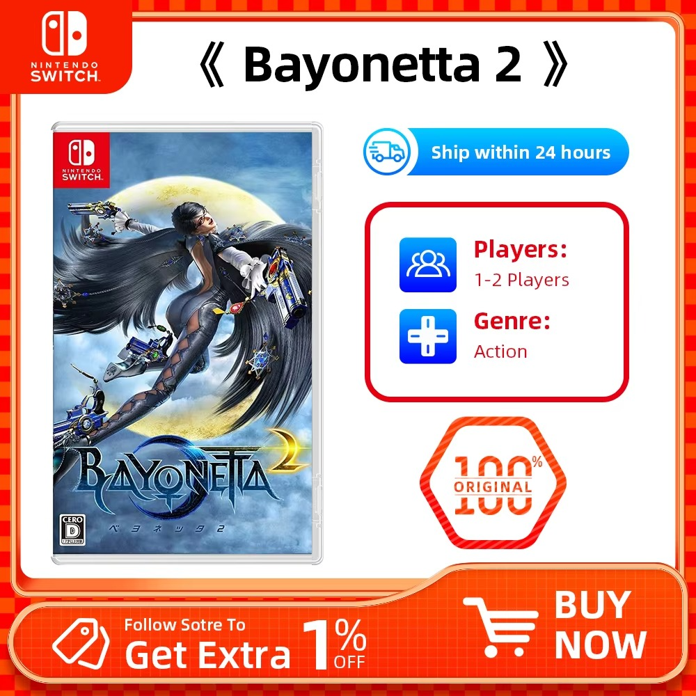 Nintendo Switch Game Deals - Bayonetta 2 - Stander Edition - for Switch OLED Lite Games Physical Cartridge