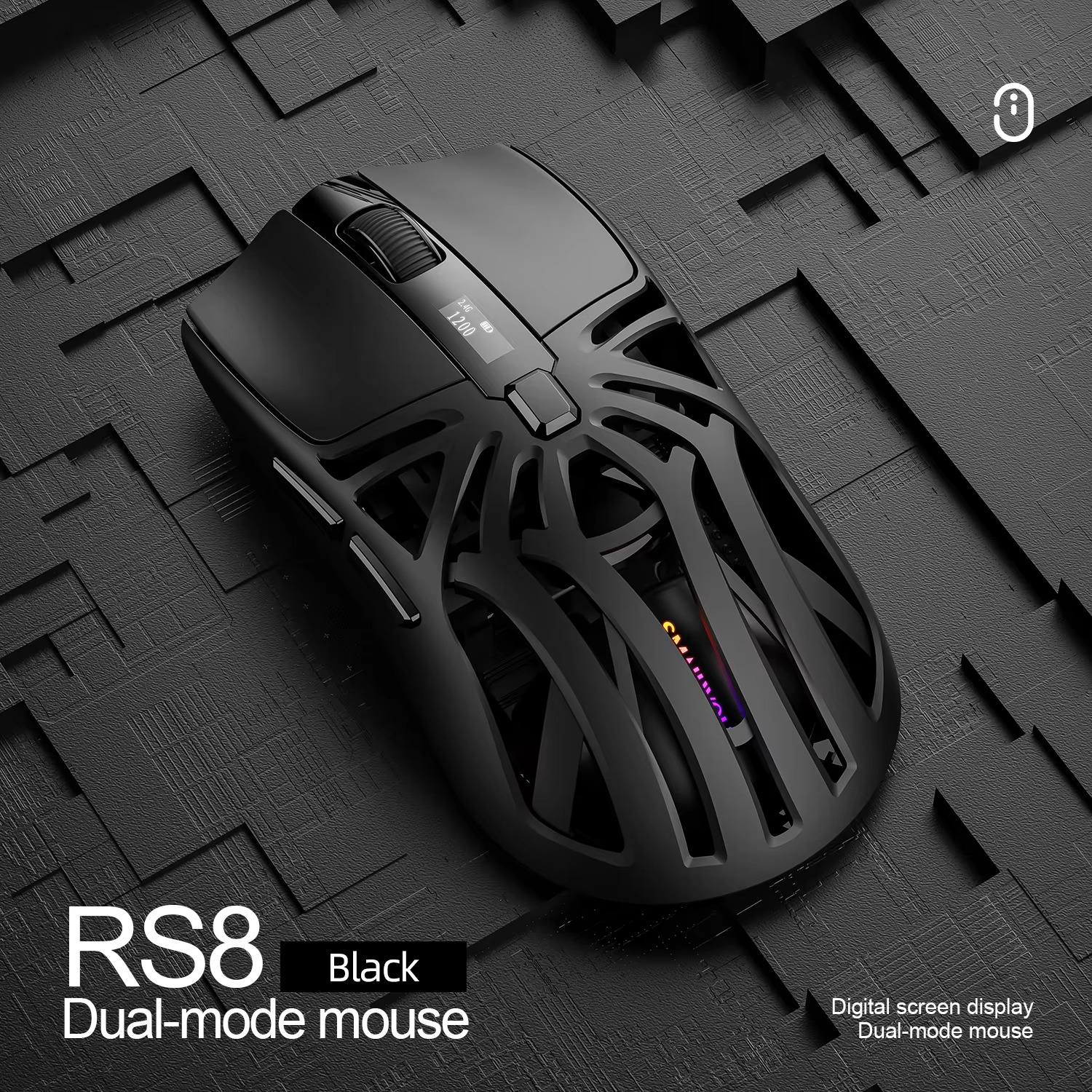 SMAILWOLF RS8 1000Hz Bluetooth mouse, 10000dpi, three-mode connection, lightweight macro gaming mouse notebook computer