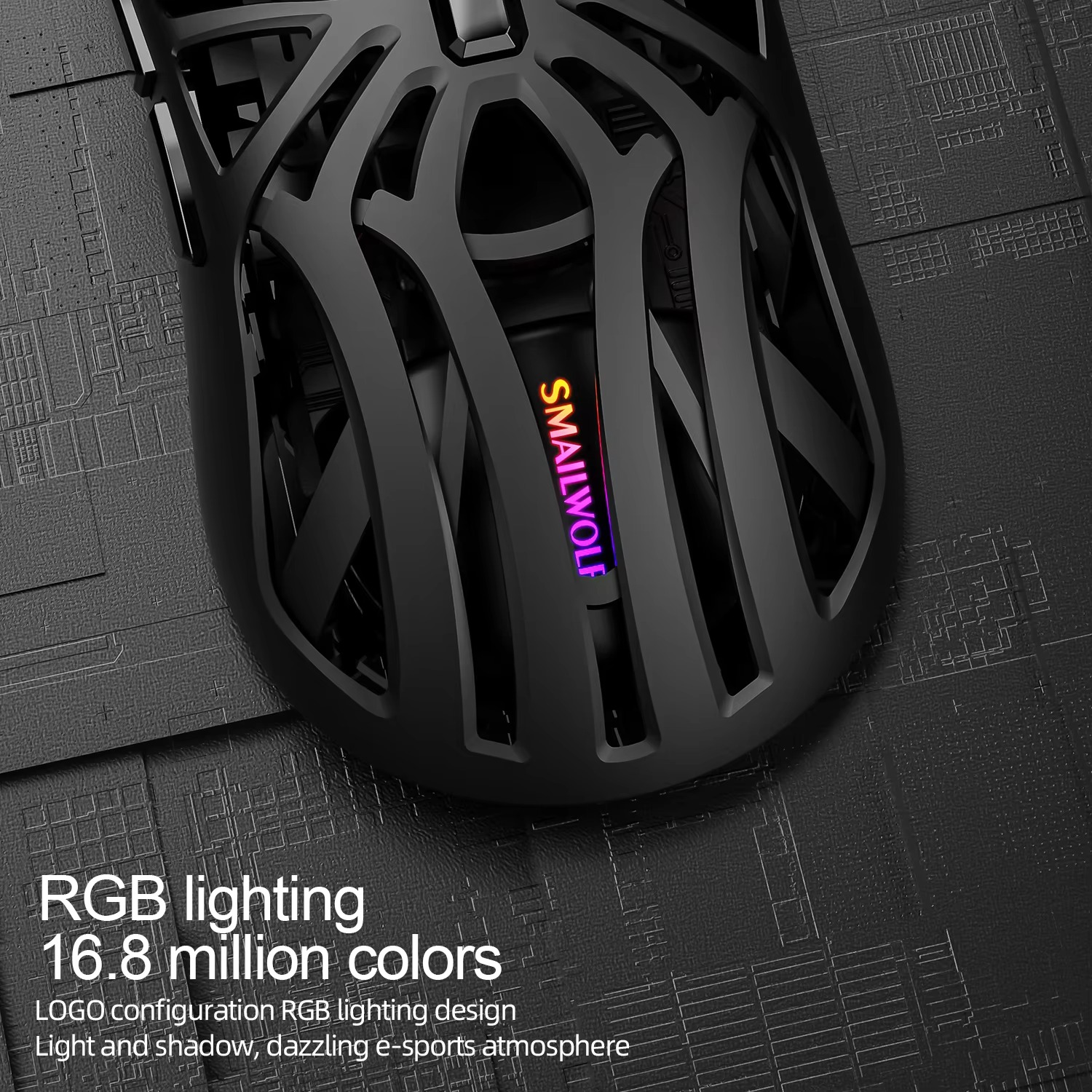SMAILWOLF RS8 1000Hz Bluetooth mouse, 10000dpi, three-mode connection, lightweight macro gaming mouse notebook computer