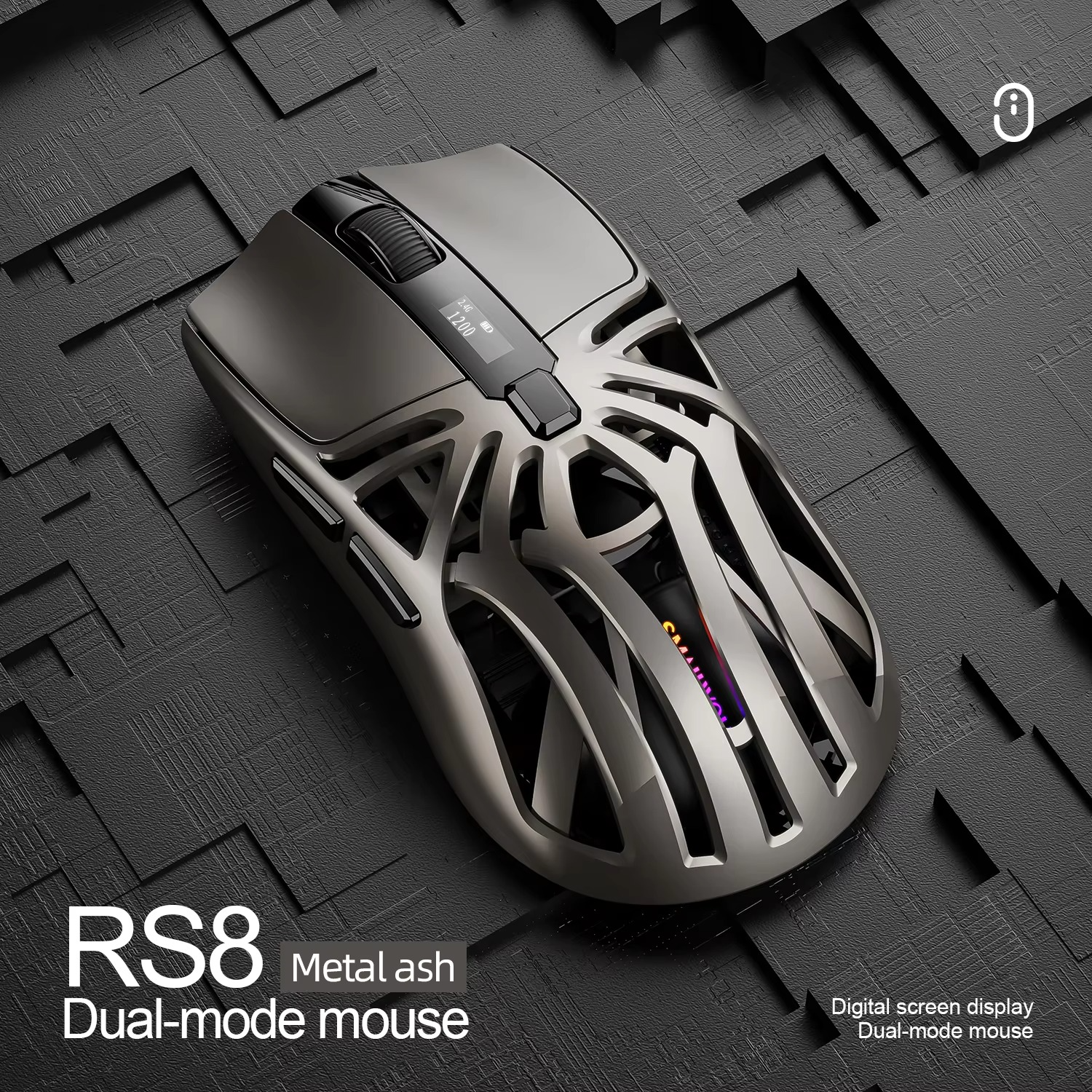 SMAILWOLF RS8 1000Hz Bluetooth mouse, 10000dpi, three-mode connection, lightweight macro gaming mouse notebook computer
