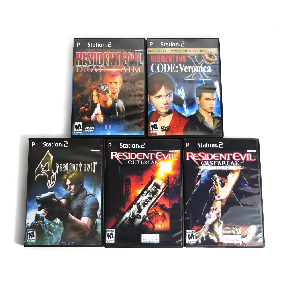 PS2 Resident Evil Series With Manual Copy Game Disc Unlock Console Station2 Retro Optical Driver Direct Reading Video Game Parts
