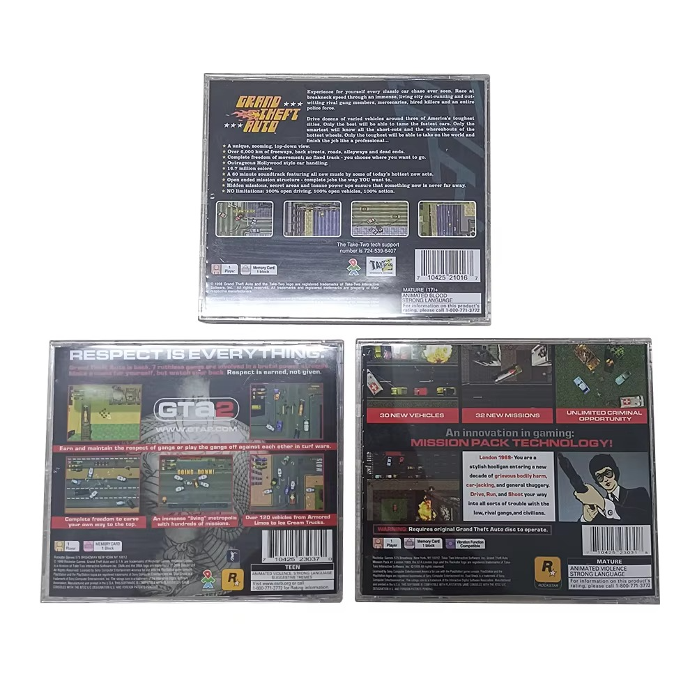 PS1 gta series With Manual Copy Disc Game Unlock Console Station 1 Retro Optical Driver Video Game Parts