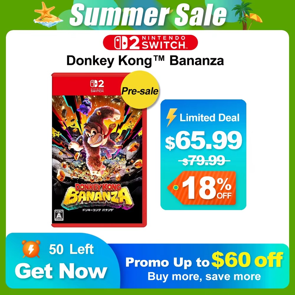 Nintendo Switch 2 Donkey Kong Bananza Juegos Games Deals 100% New Original Physical Game Card Support 1-2 Players for Switch 2