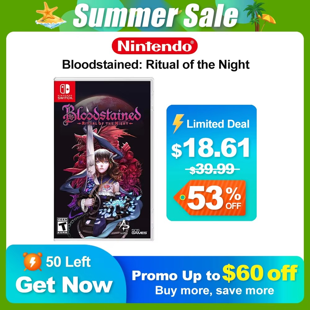 Bloodstained: Ritual of the Night Nintendo Switch Game Deals 100% New Original Physical Game Card for Nintendo Switch OLED Lite