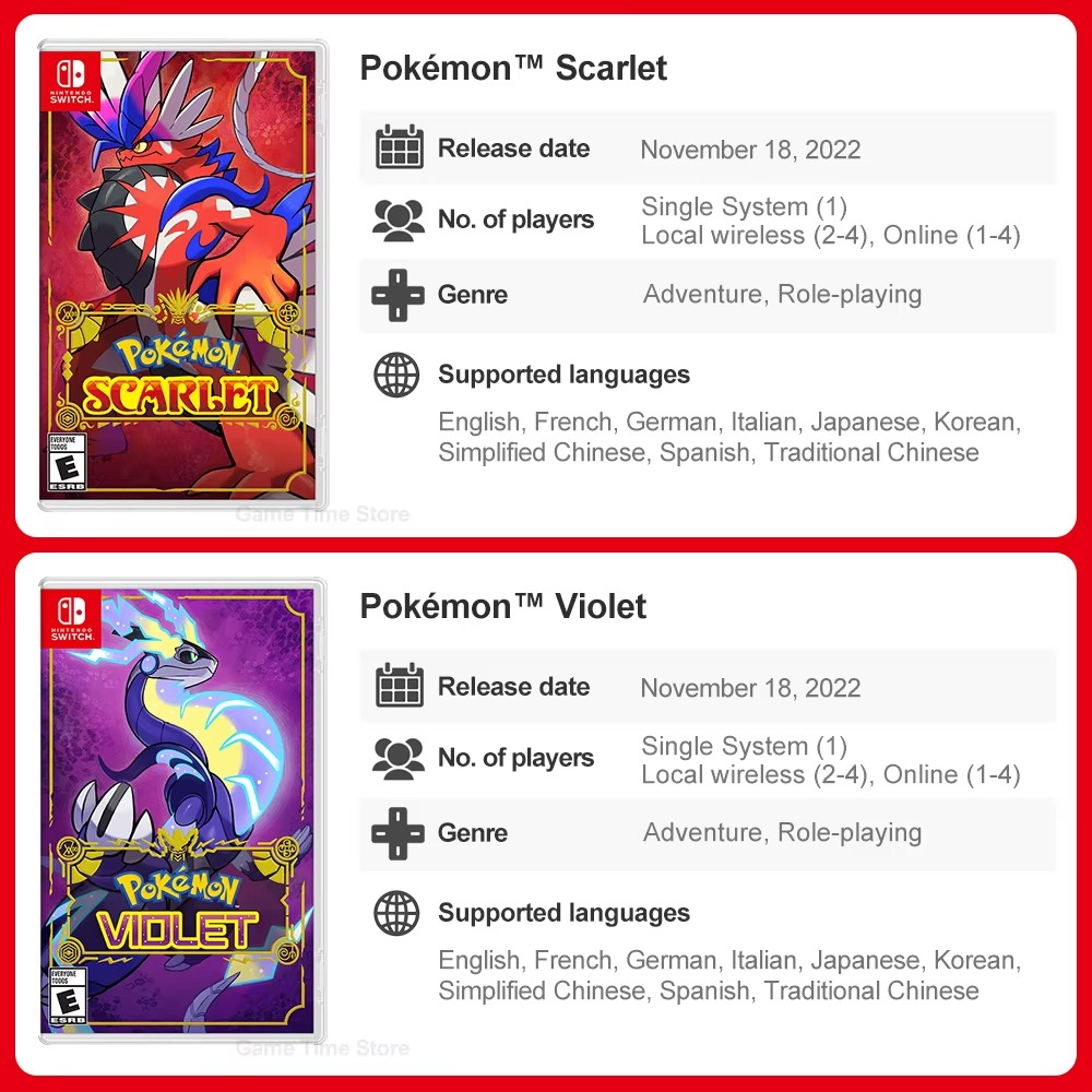 Pokémon Nintendo Switch Game Pokemon Pearl Diamond Sword Shield Pokémon Arceus Scarlet Violet Pikachu Lets Go Physical Game Card