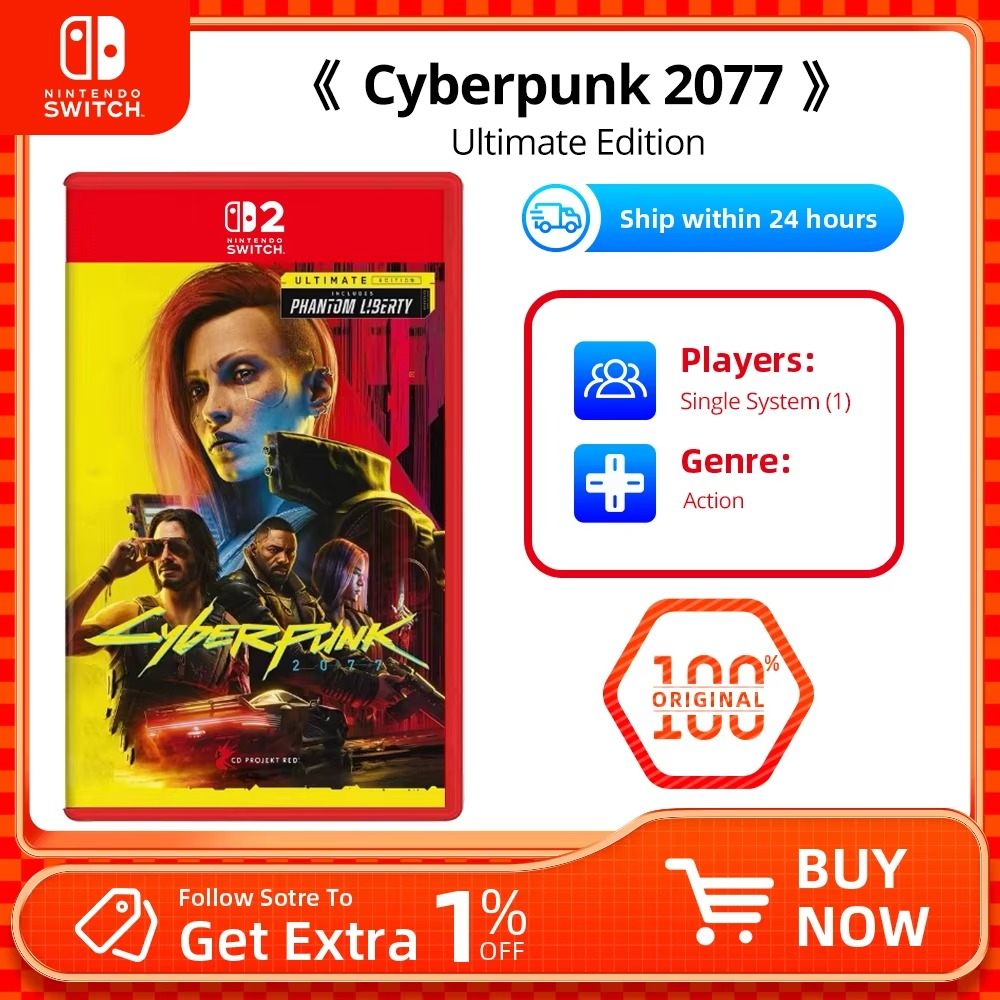Nintendo Switch 2 Game Deals - Cyberpunk 2077 Ultimate Edition - Games Adventure Action and RPG Genre Switch 2 Edition
