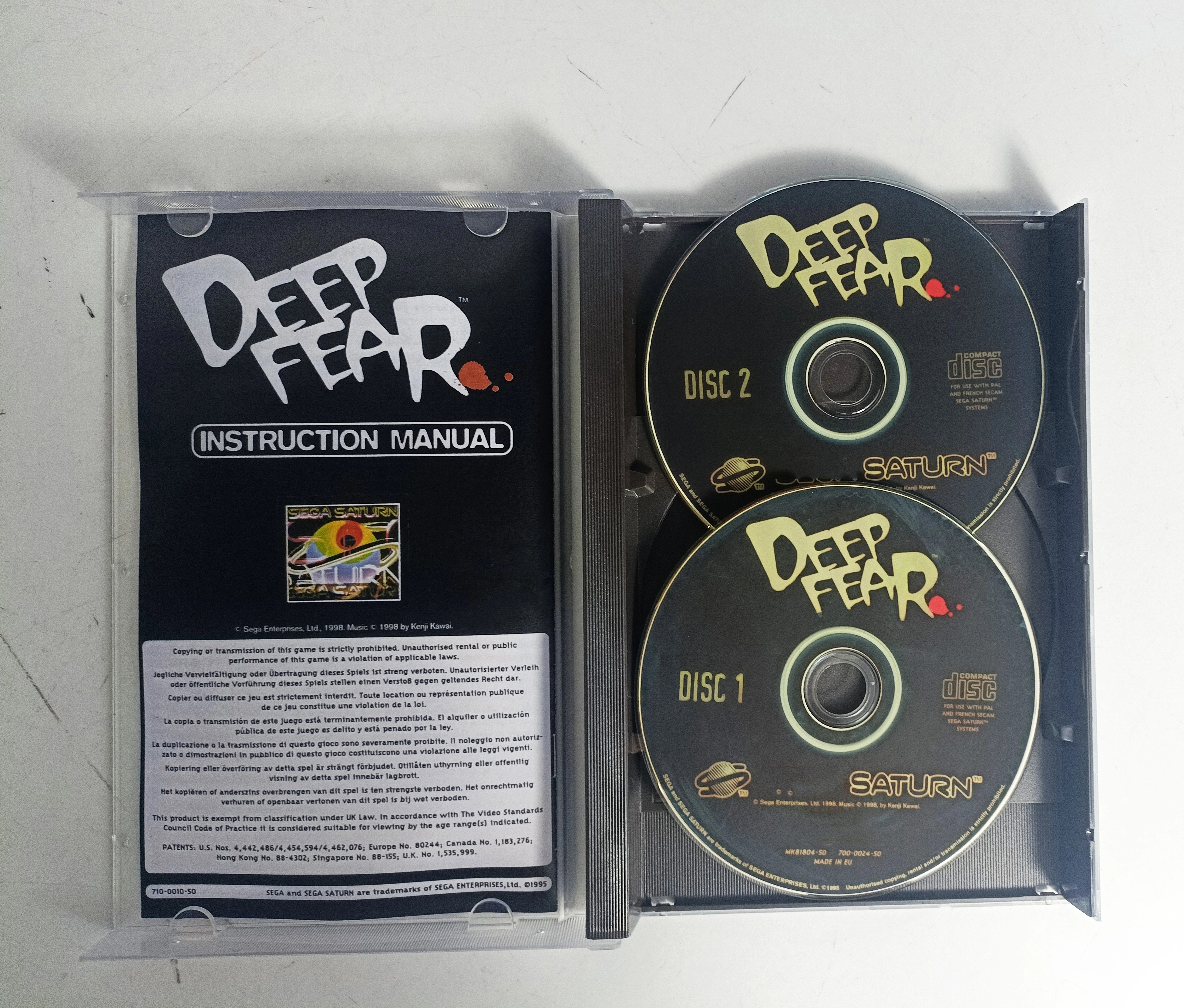 Saturn Copy Disc Game Deep Fear With Manual Unlock SS Console Game Optical Drive Retro Video Direct Reading Game