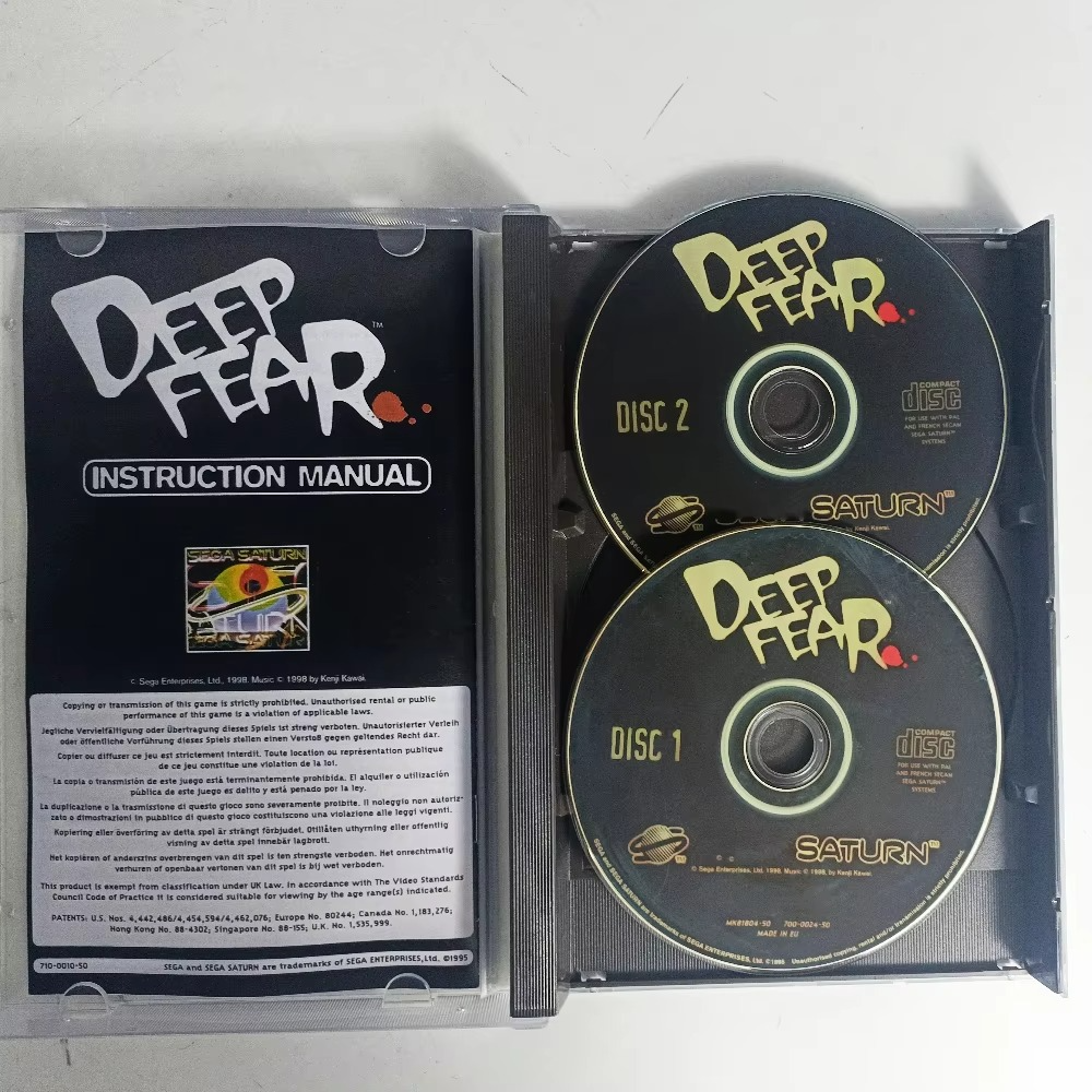Saturn Copy Disc Game Deep Fear With Manual Unlock SS Console Game Optical Drive Retro Video Direct Reading Game