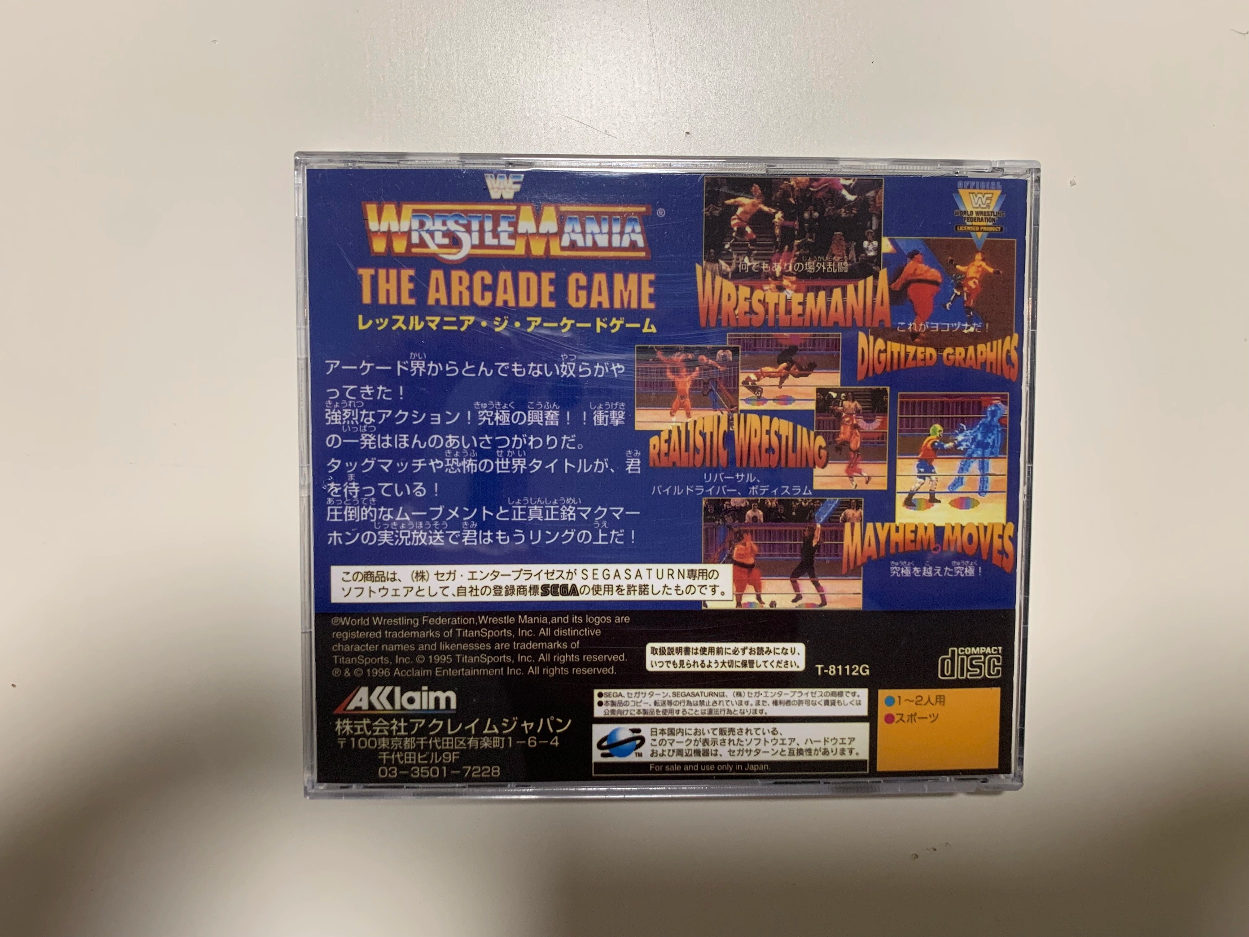 Saturn Copy Disc Game WWF WrestleMania The Arcade Game WWF Unlock SS Console Game Optical Drive Retro Video Direct Reading Game