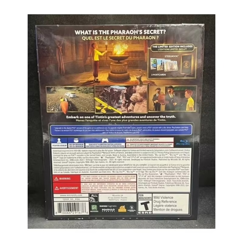 Tintin Reporter Cigars of the Pharaoh New Game CD For Sony PS4 Playstation4 Game Discs Playstation 4 Games