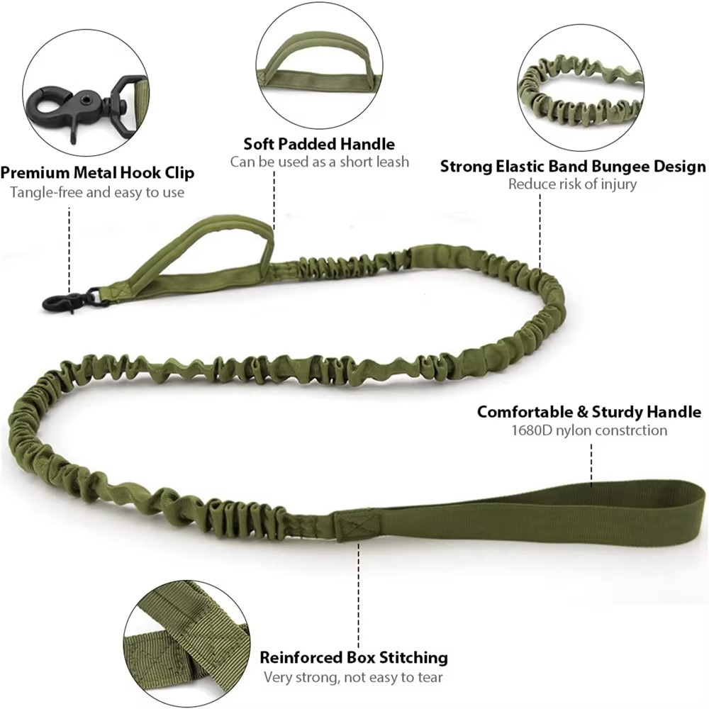 Dog Collar Durable Tactical Leash Set Adjustable Military Pet Collar Leash Medium Large Dog German Shepherd Training Accessories