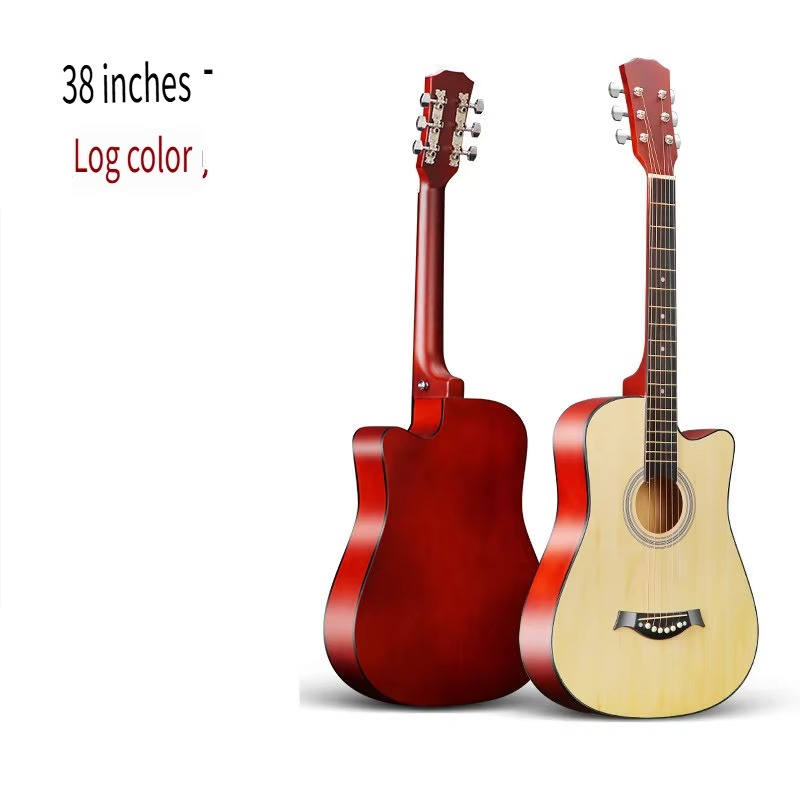 38 Inch Folk Guitar Music Instruments Acoustic Guitar Set for Beginners Adults Black Travel Guitar for Teens Guitar Accessories