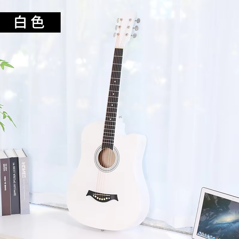 38 Inch Folk Guitar Music Instruments Acoustic Guitar Set for Beginners Adults Black Travel Guitar for Teens Guitar Accessories