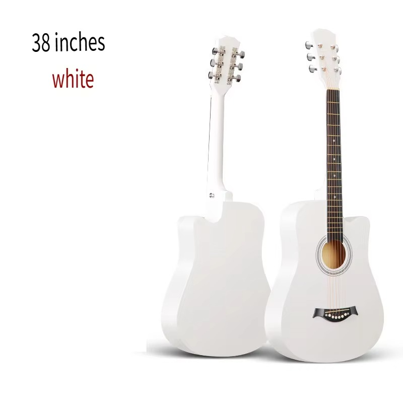 38 Inch Folk Guitar Music Instruments Acoustic Guitar Set for Beginners Adults Black Travel Guitar for Teens Guitar Accessories