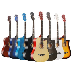 38 Inch Folk Guitar Music Instruments Acoustic Guitar Set for Beginners Adults Black Travel Guitar for Teens Guitar Accessories