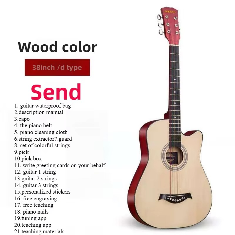 Beginner's 38-inch Acoustic Classical Guitar Adults Performance Accompaniment Musical Instruments Rosewood Practice Guitar