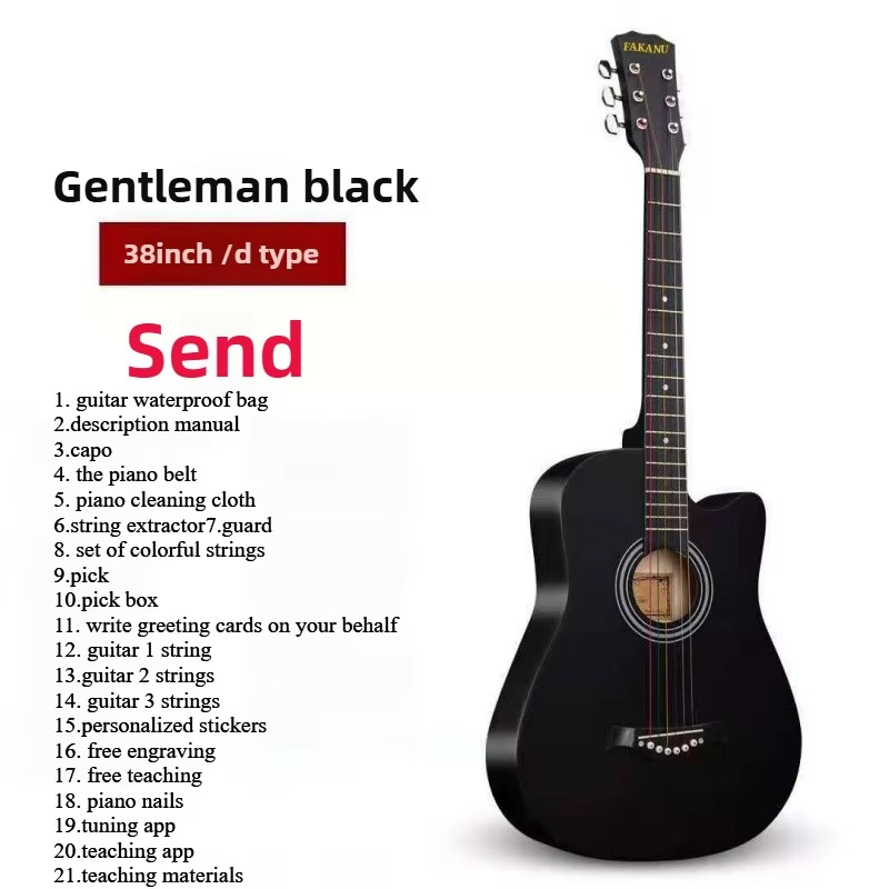 Beginner's 38-inch Acoustic Classical Guitar Adults Performance Accompaniment Musical Instruments Rosewood Practice Guitar