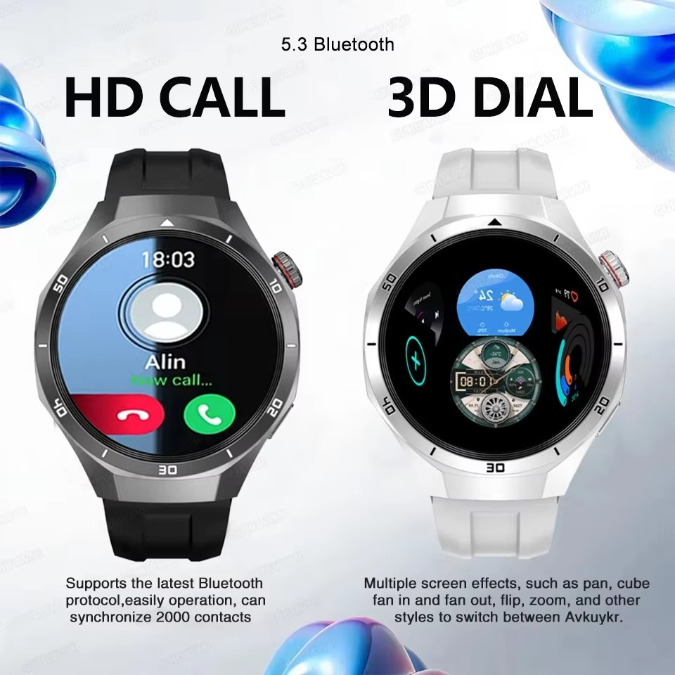 2025 Fashion 32GB Big Memory Men Smart Watch APP Download TWS 3D Menu GPS Navigation Video Play Motion HD Call Watch For HUAWEI