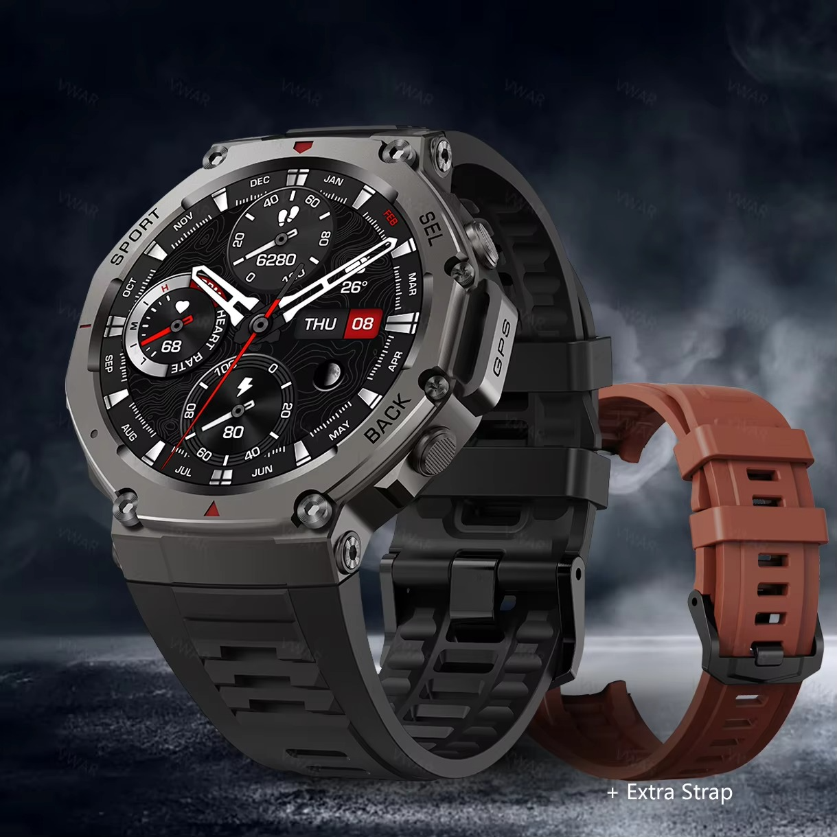 Tactical GPS Smart Watch 2025 for Xiaomi Samsung VWAR T-Rex3 Military Smartwatch Men 50m Waterproof Built-in GPS Bluetooth Call
