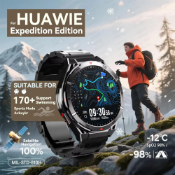 For HUAWEI GPS Professional Outdoor Exercise Smartwatch 1.45"Ultra HD uilt-in GPS Compass BT Calls 480mAh Health Test Watch 2025