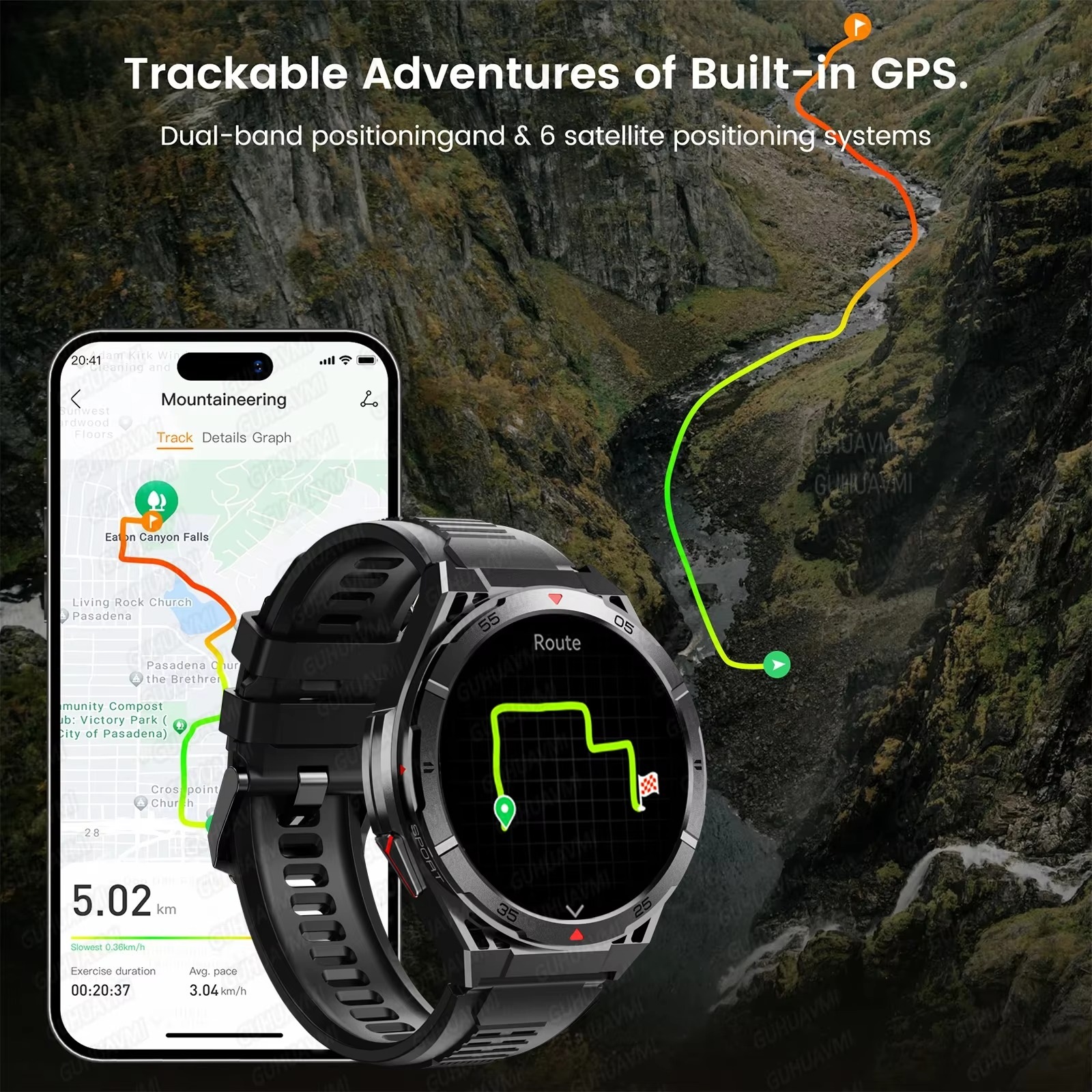 For HUAWEI GPS Professional Outdoor Exercise Smartwatch 1.45"Ultra HD uilt-in GPS Compass BT Calls 480mAh Health Test Watch 2025