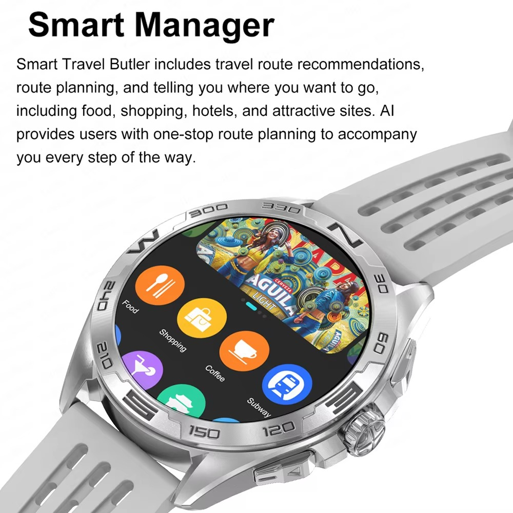 2025New GPS Smart Watch Maps Navigation 1.43inch AMOLED Screen 4GB Large Memory TWS Headset Bluetooth Call Sports Smartwatch Man