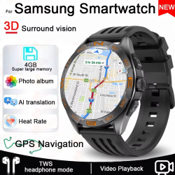 2025New GPS Smart Watch Maps Navigation 1.43inch AMOLED Screen 4GB Large Memory TWS Headset Bluetooth Call Sports Smartwatch Man