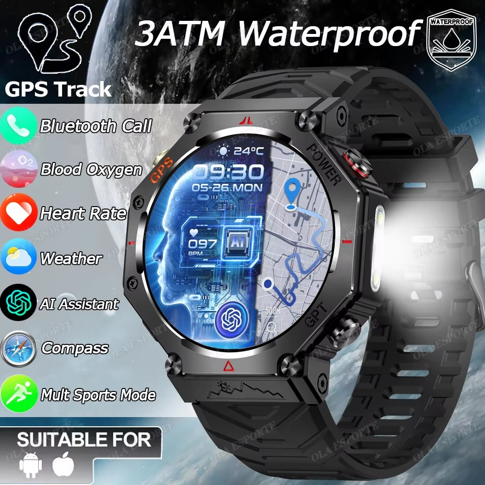 New Swimming Smart Watch for Xiaomi Huawei Watch IP69K Waterproof BT Call GPS Compass Amoled Military Sport Smartwatch Men Women